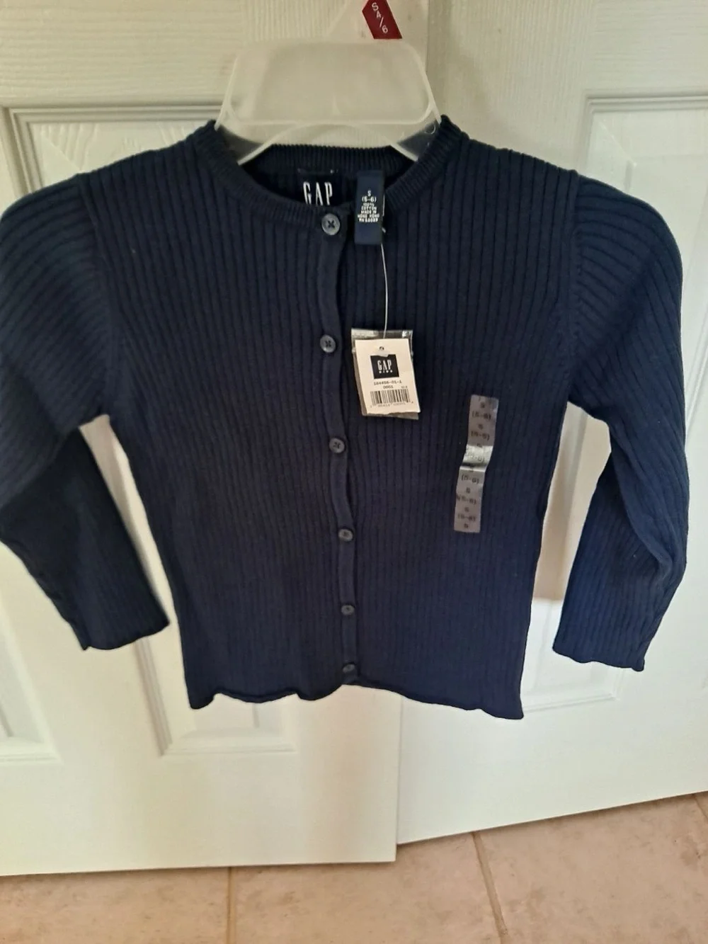 GAP Navy Ribbed Button-Front Cardigan